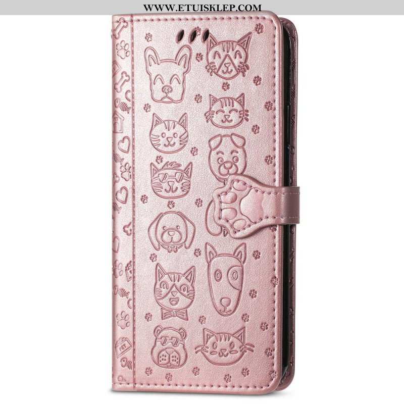 Etui Folio do iPhone 14 Animowane Zwierzęta